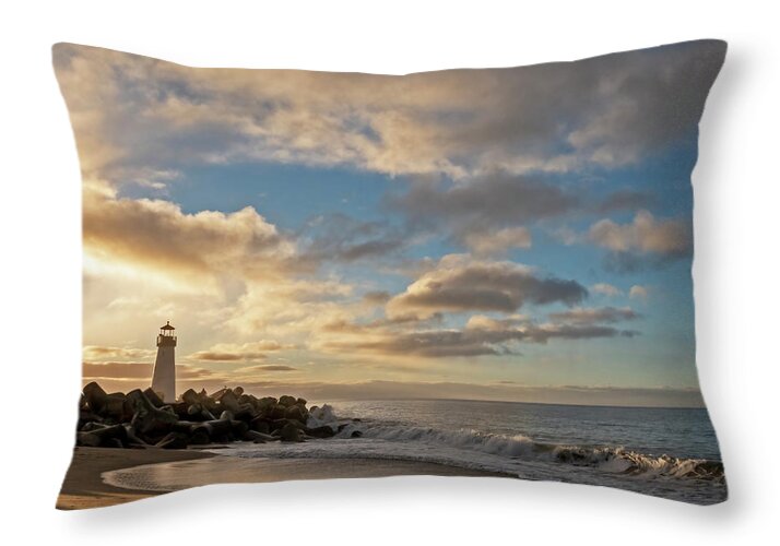  Throw Pillow featuring the photograph Walton Lighthouse at Dawn #1 by Carla Brennan