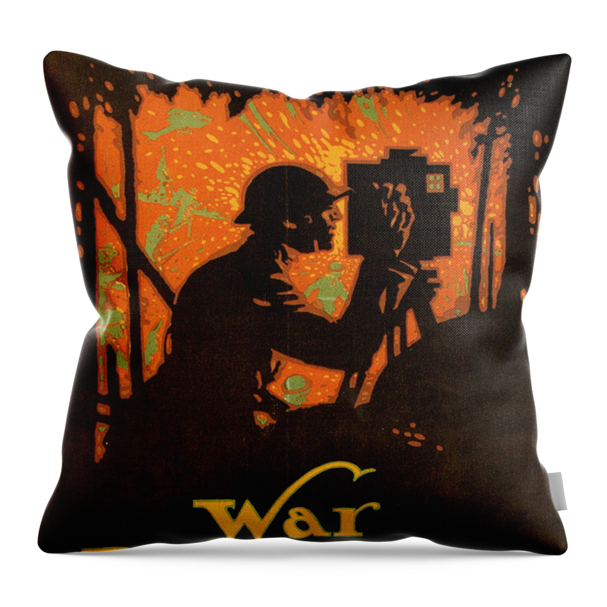 1917 Throw Pillow featuring the drawing War Pictures Poster, 1917 by Louis Fancher