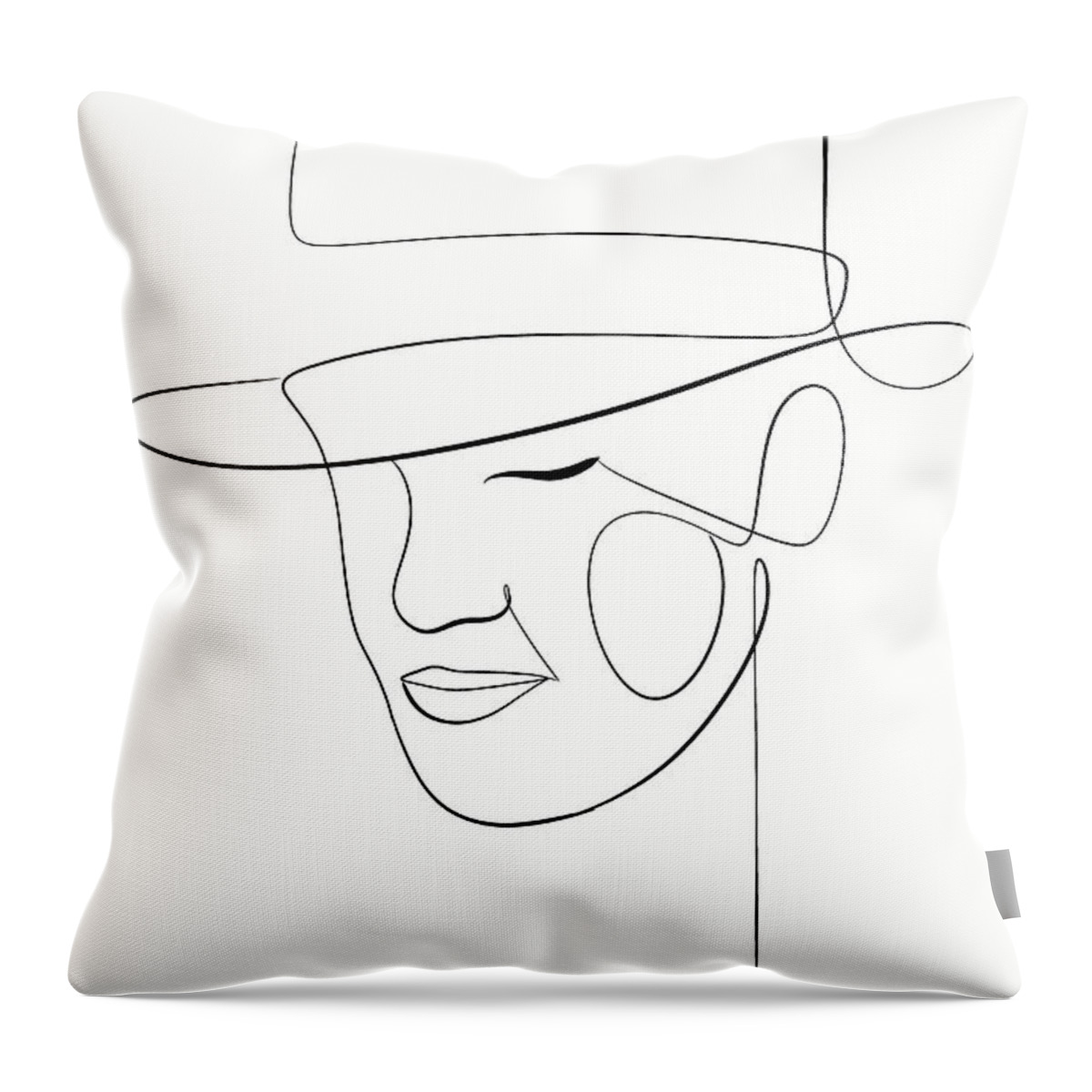 Warren Beatty Throw Pillow featuring the drawing Warren Beatty minimalist portrait by Movie World Posters