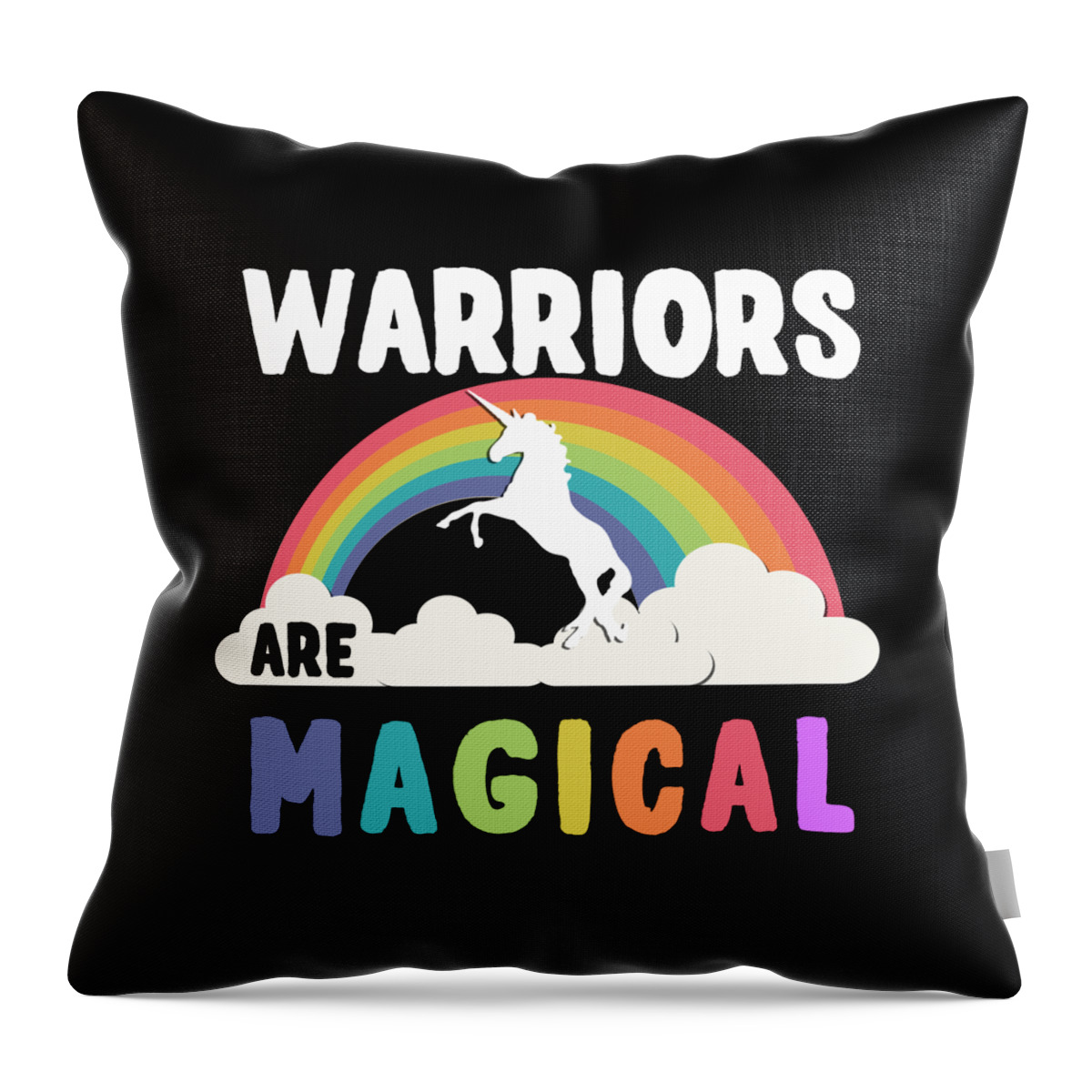 Funny Throw Pillow featuring the digital art Warriors Are Magical by Flippin Sweet Gear
