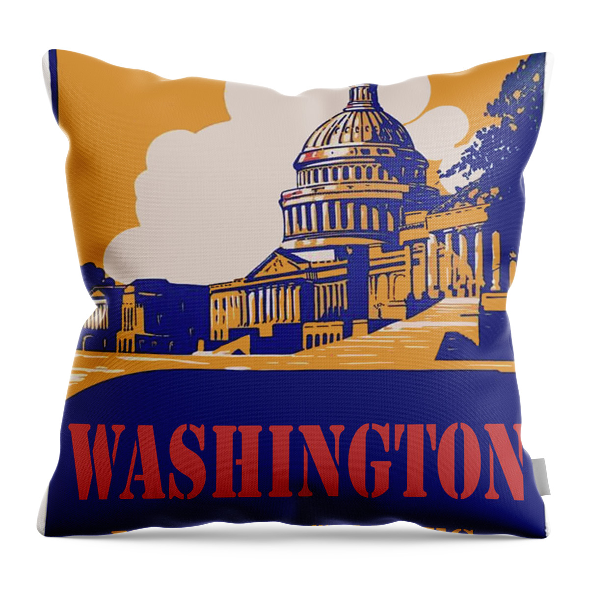 Washington Throw Pillow featuring the digital art Washington DC by Long Shot