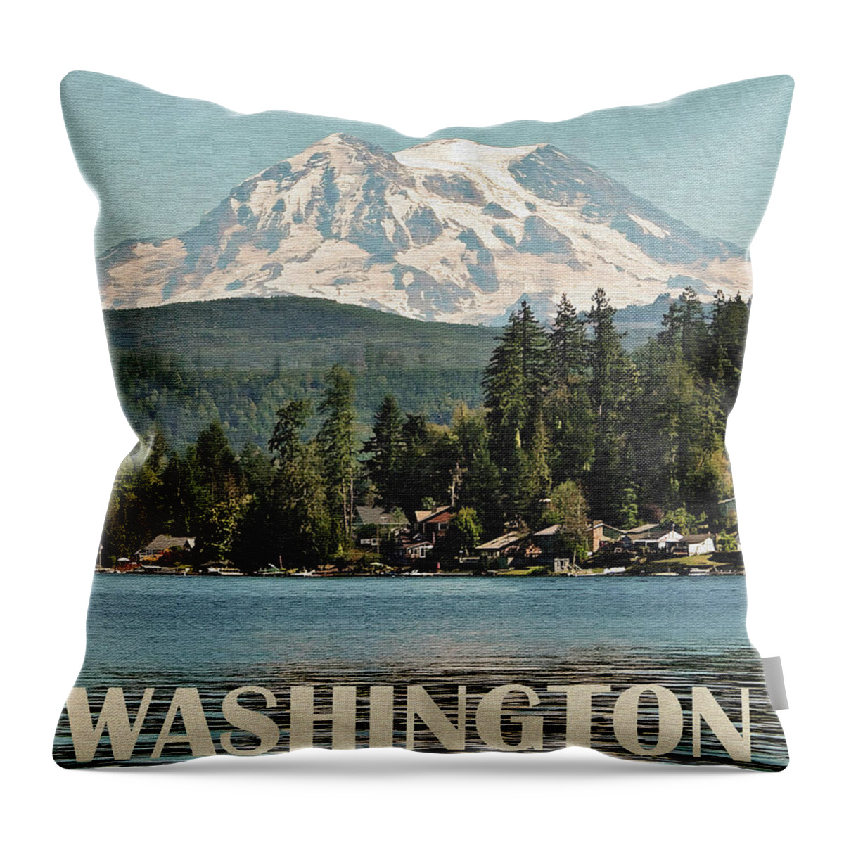  Washington Throw Pillow featuring the photograph Washington, Mount Rainer by Long Shot