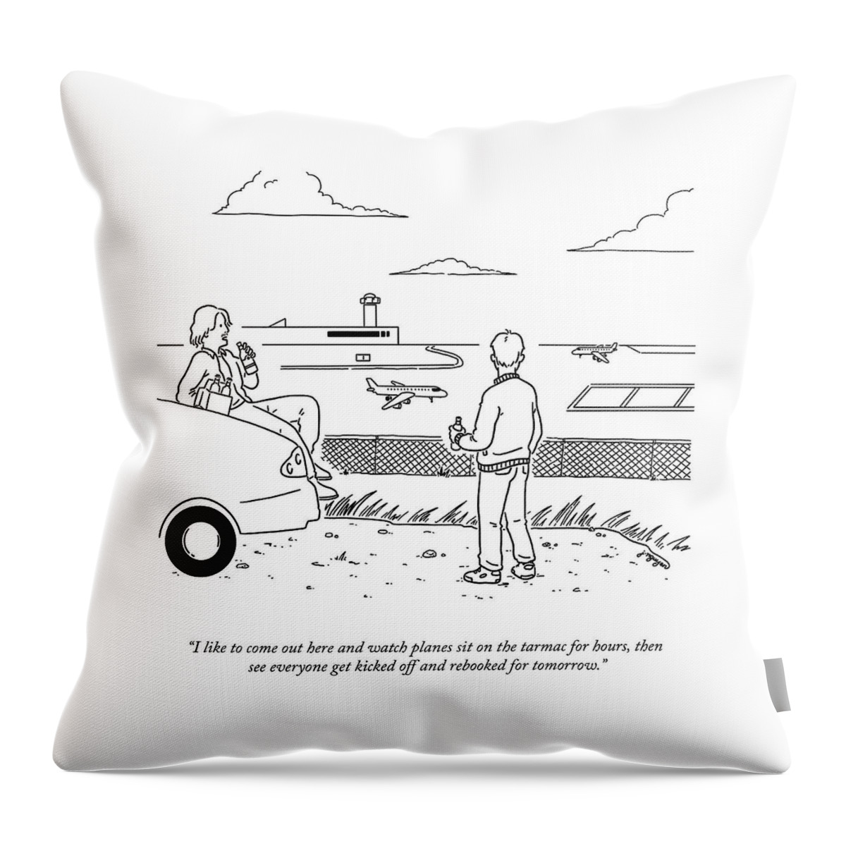Watch Planes Sit On The Tarmac Throw Pillow