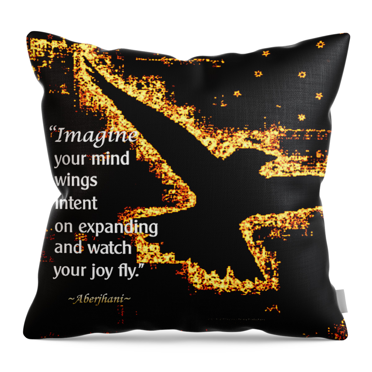 Imagination Throw Pillow featuring the digital art Watch Your Joy Fly by Aberjhani