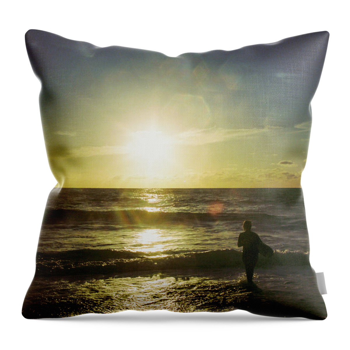 Play Throw Pillow featuring the photograph Watching sunset by Barthelemy de Mazenod