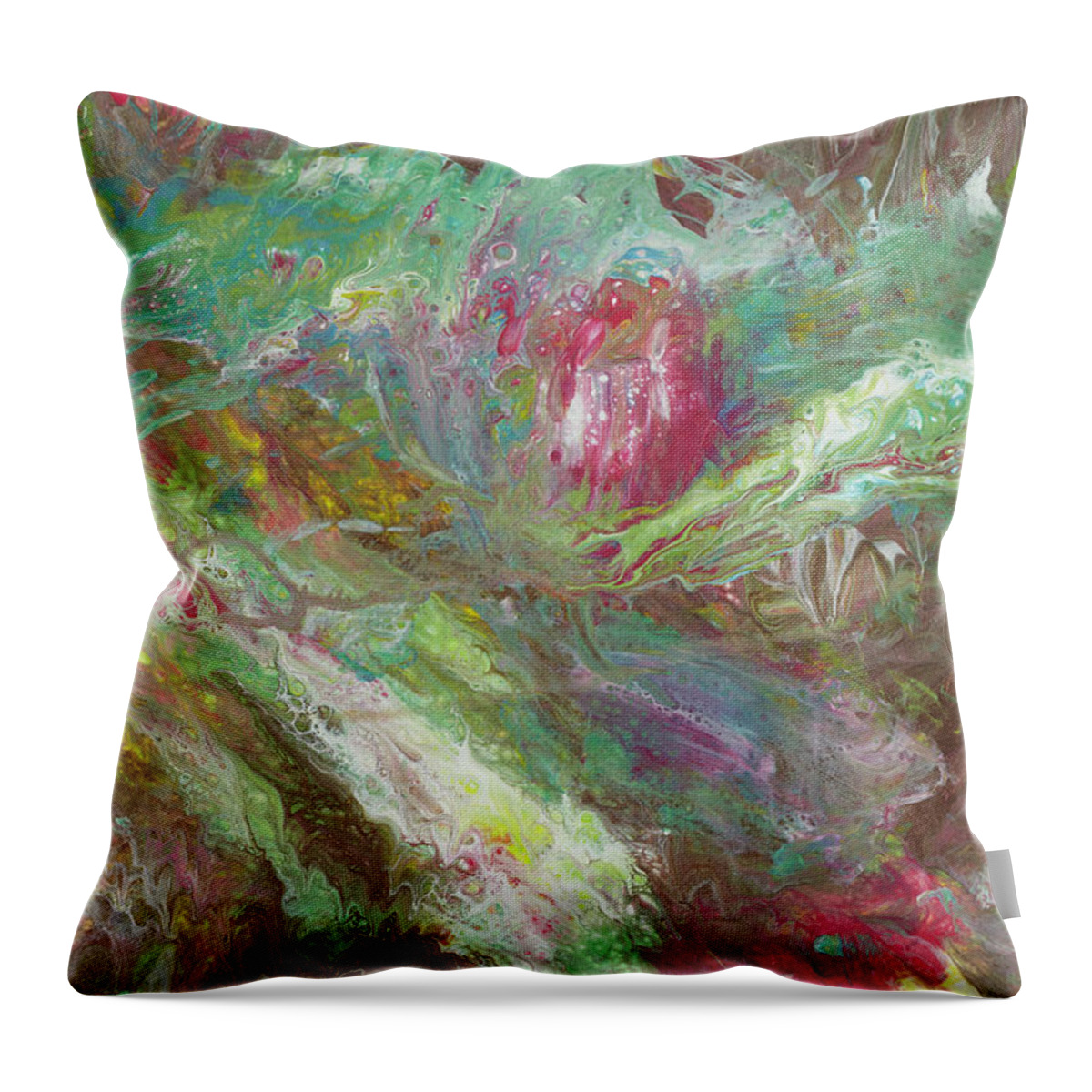 Water And Earth Throw Pillow featuring the painting Rosewater by Tessa Evette