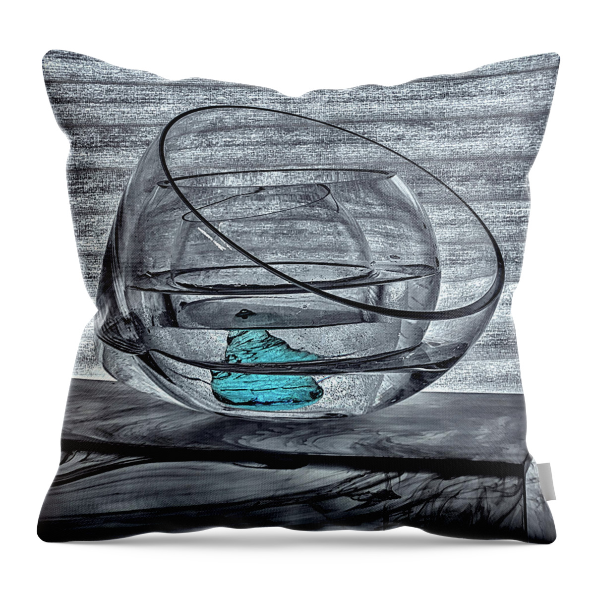  Glass Throw Pillow featuring the photograph Water And Glass III by Andrei SKY