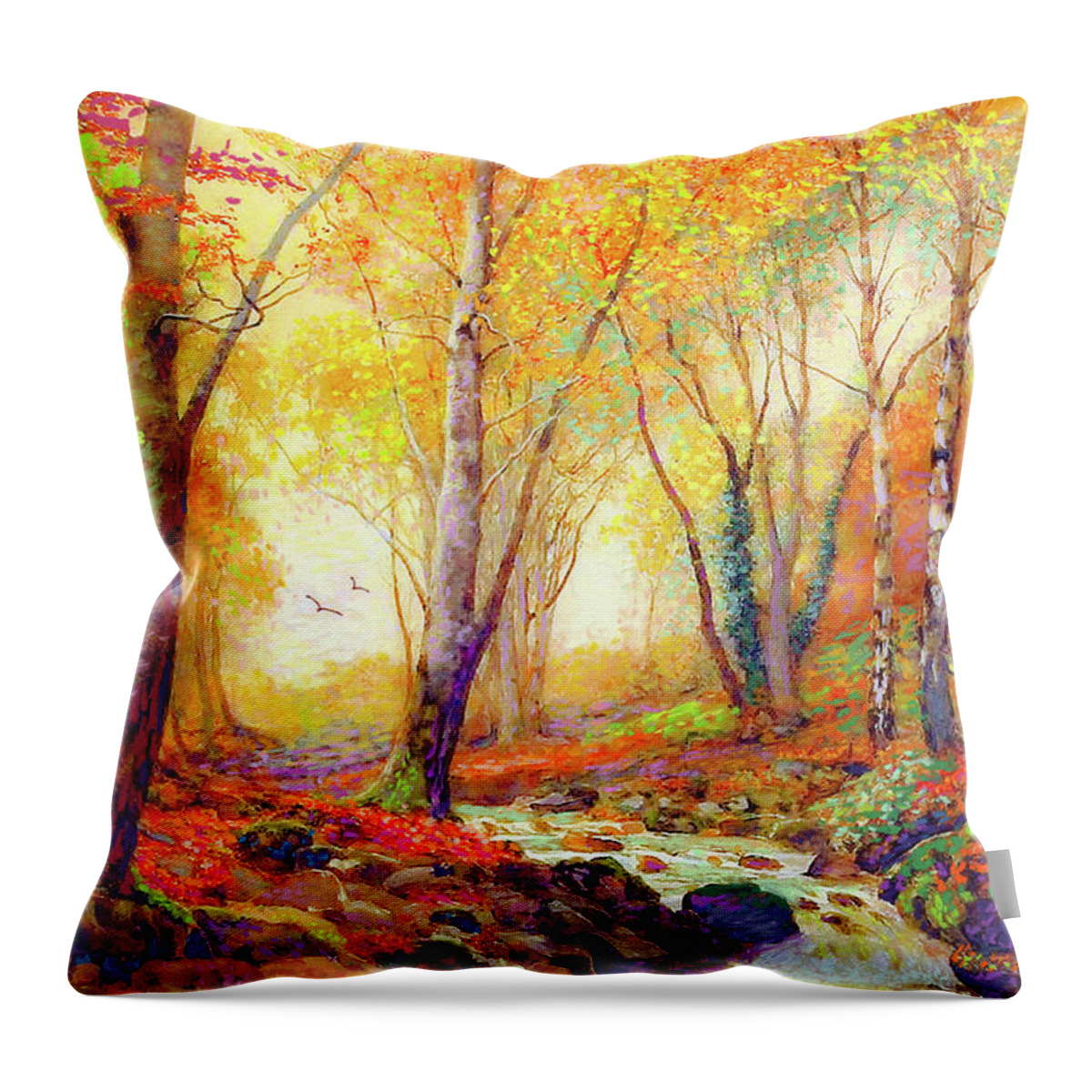 Landscape Throw Pillow featuring the painting Water of Life by Jane Small