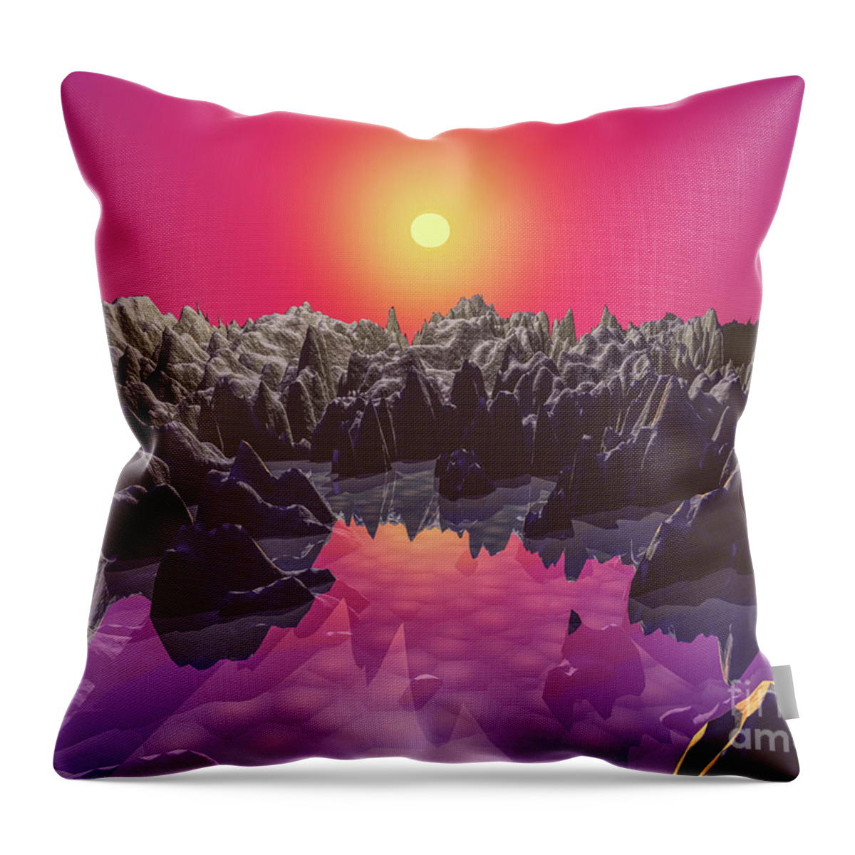 Water Throw Pillow featuring the digital art Water On Mars by Phil Perkins