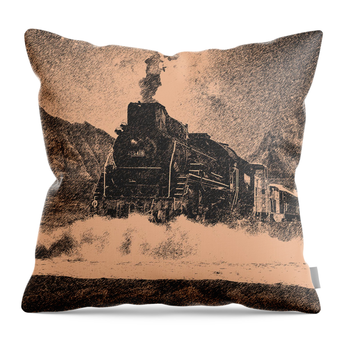 Water Throw Pillow featuring the digital art Water Train by Piotr Dulski
