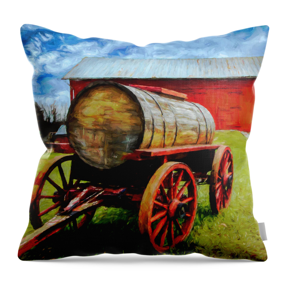  Throw Pillow featuring the photograph Water Wagon Impression by Jack Wilson