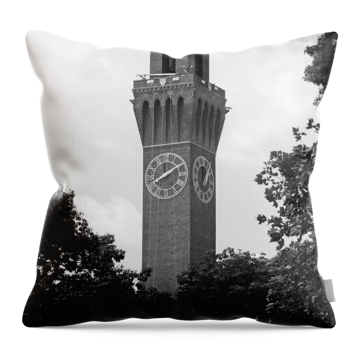 Clock Throw Pillow featuring the photograph Waterbury CTs Famous Clock Tower by Emmy Marie Vickers