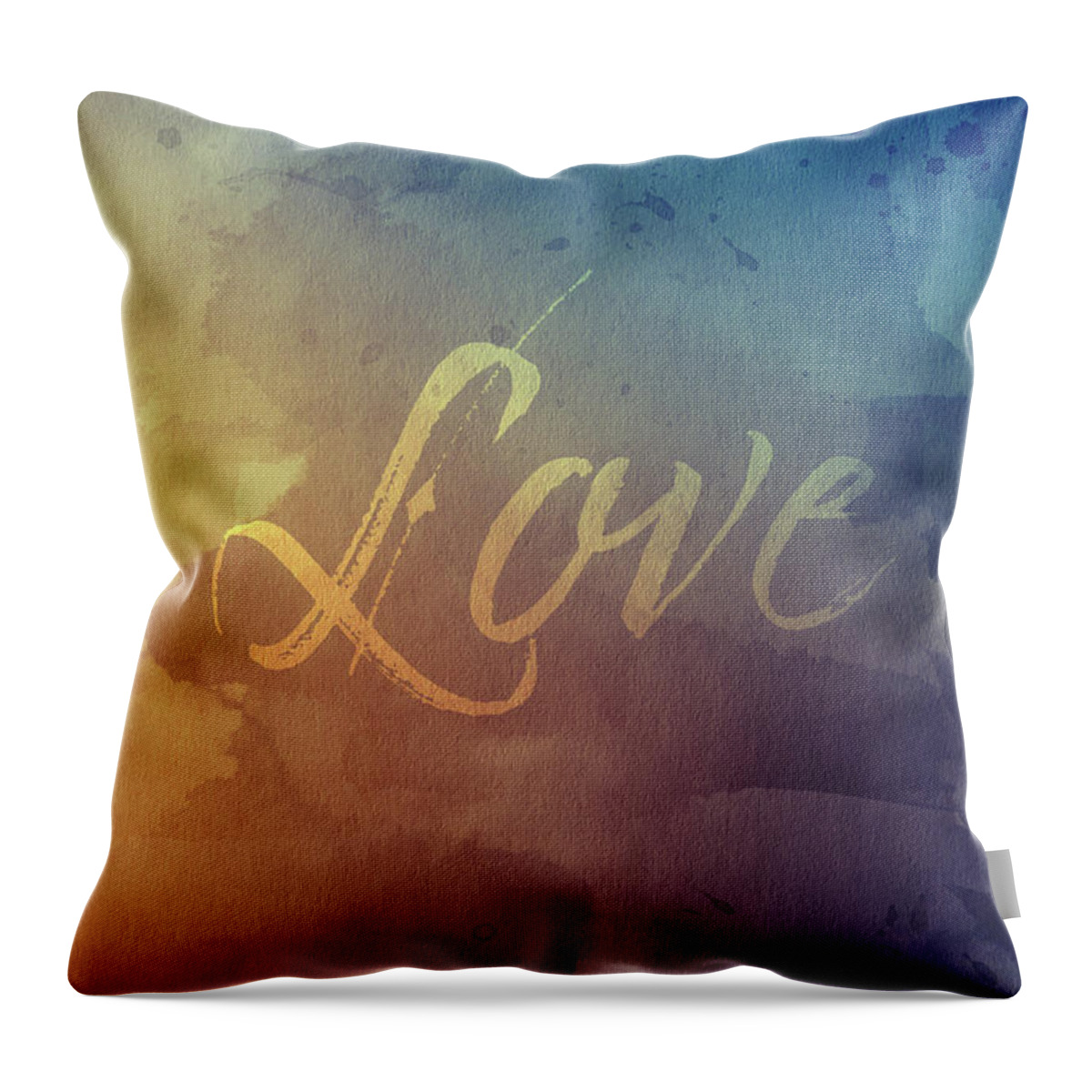 Watercolor Throw Pillow featuring the digital art Watercolor Art Love by Amelia Pearn