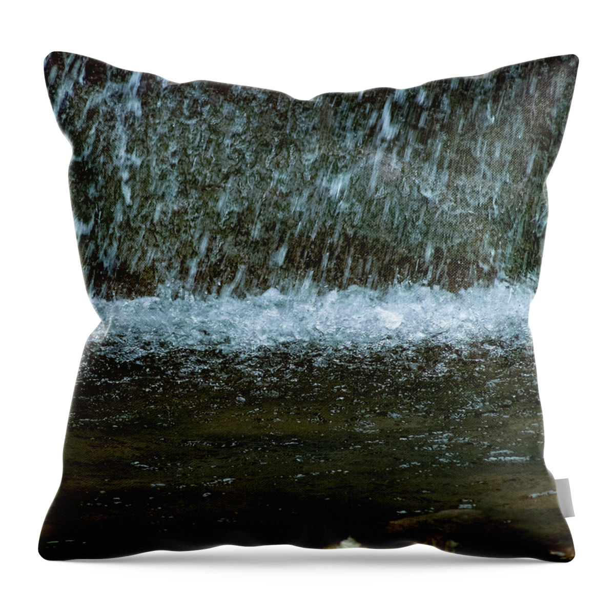 Waterdrops In The Waterfall Spillway Throw Pillow featuring the photograph Waterdrops In The Waterfall Spillway by Flees Photos