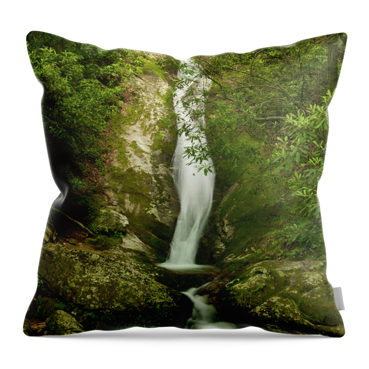 Waterfall Throw Pillow featuring the photograph Waterfall in the Forest by Melissa Southern
