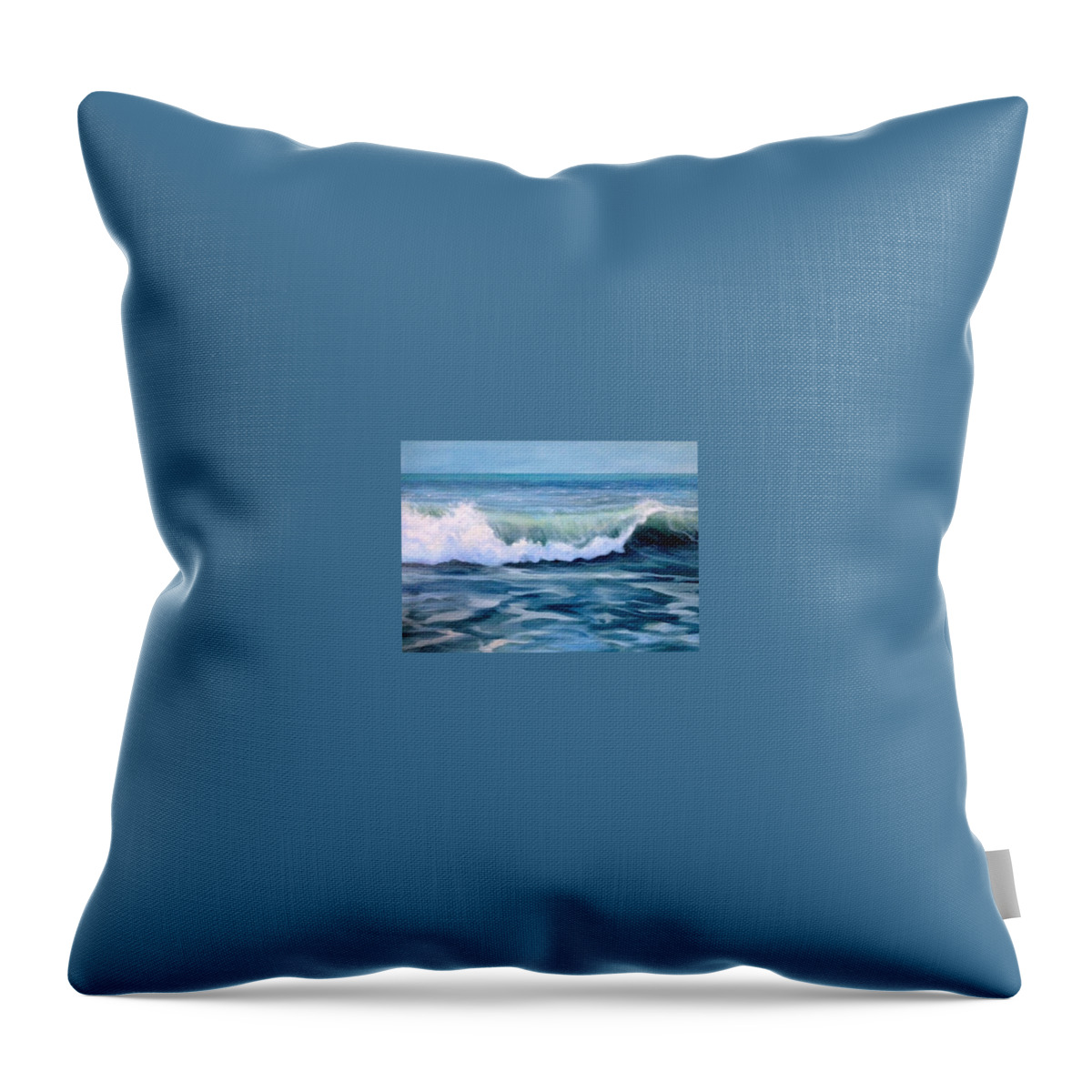 Ocean Throw Pillow featuring the painting Wave Length by Judy Rixom