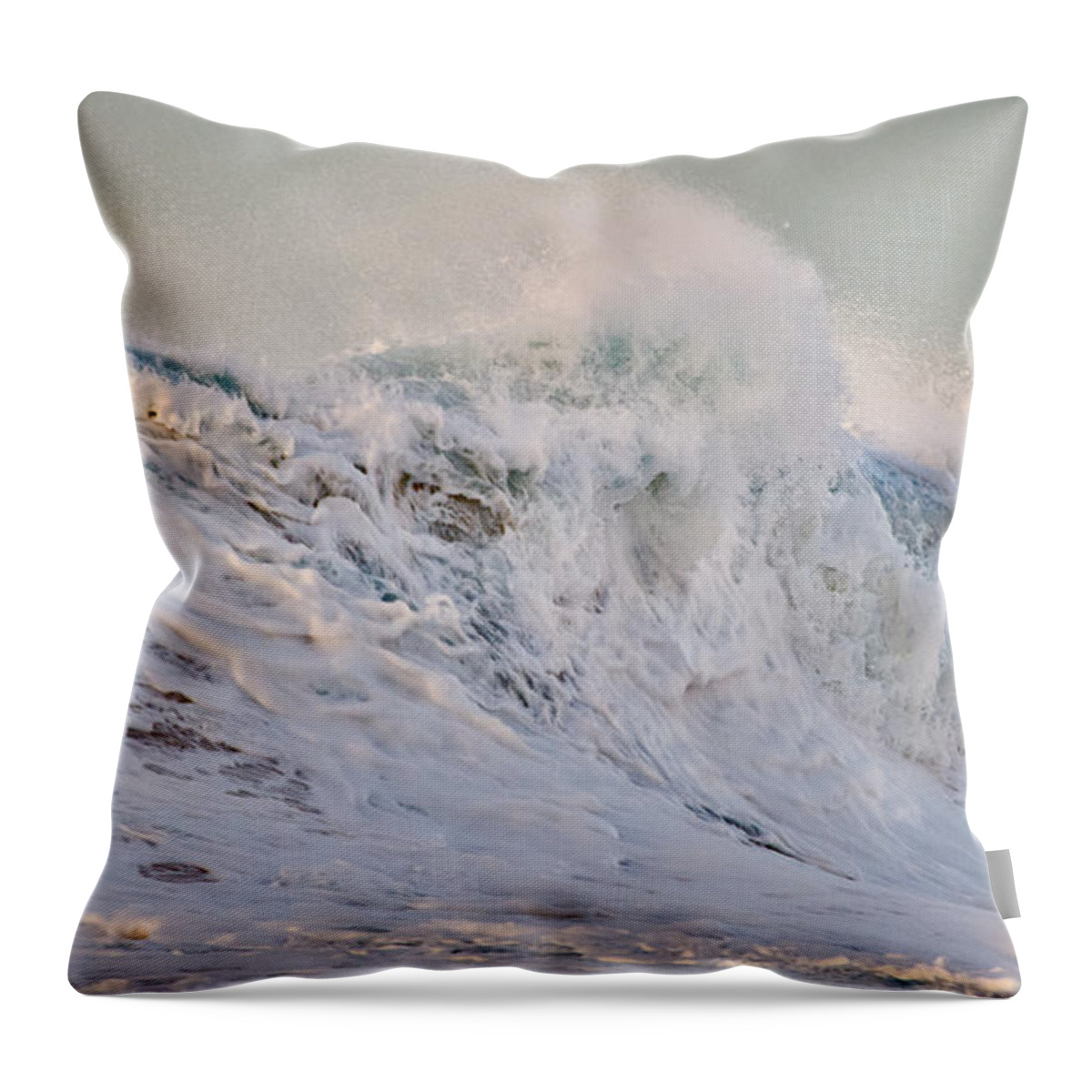 Polihale Beach Throw Pillow featuring the photograph Wave of Creamsicles by Debra Banks