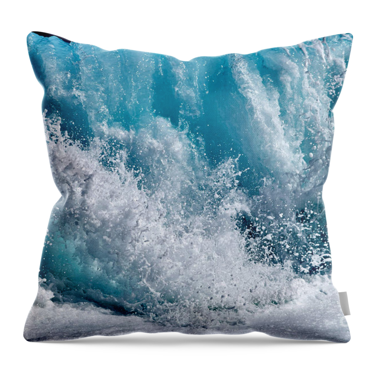 Hawaii Throw Pillow featuring the photograph Wave Waterfall Crystal Blue by Debra Banks