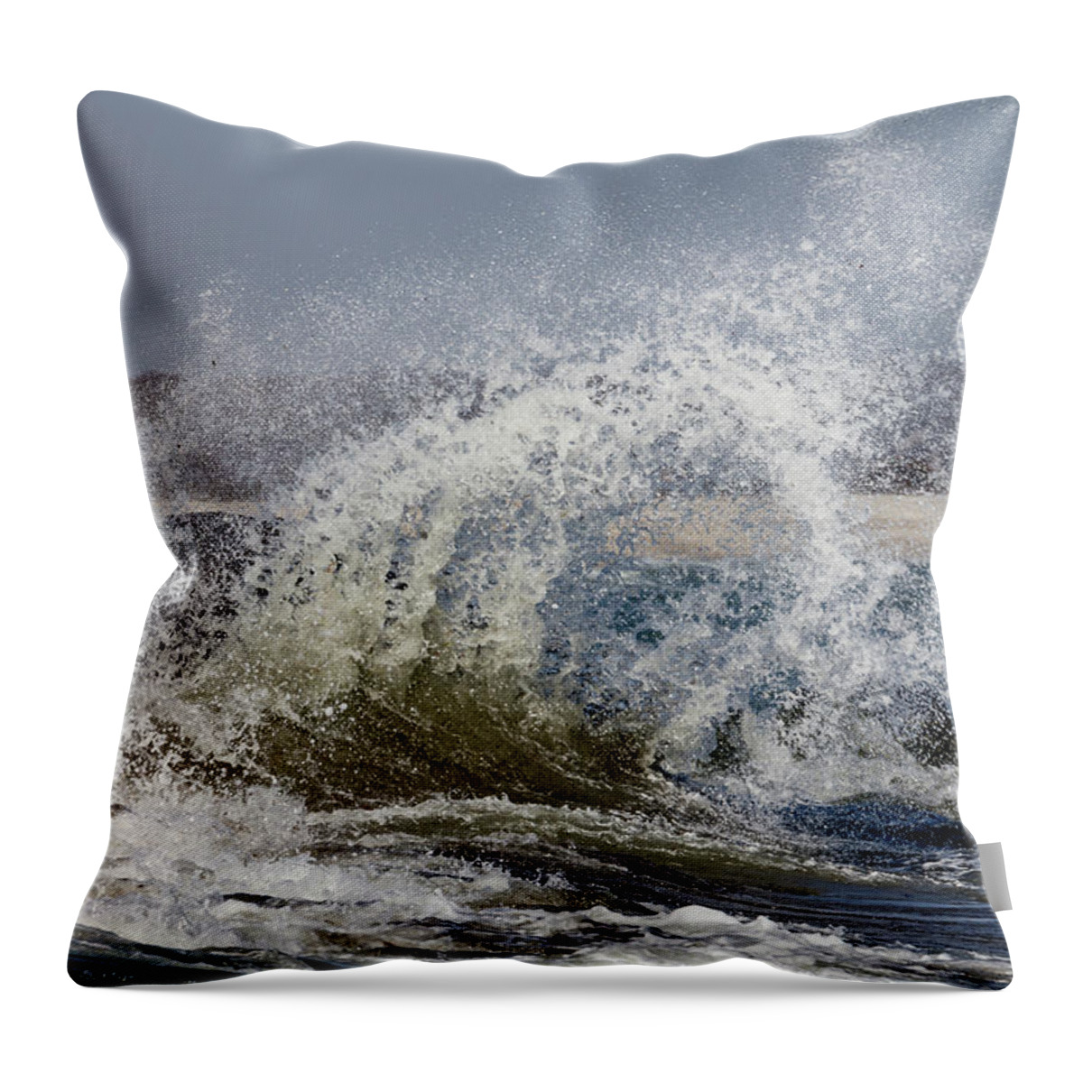 Westport Throw Pillow featuring the photograph Waves Crashing in Westport by Denise Kopko