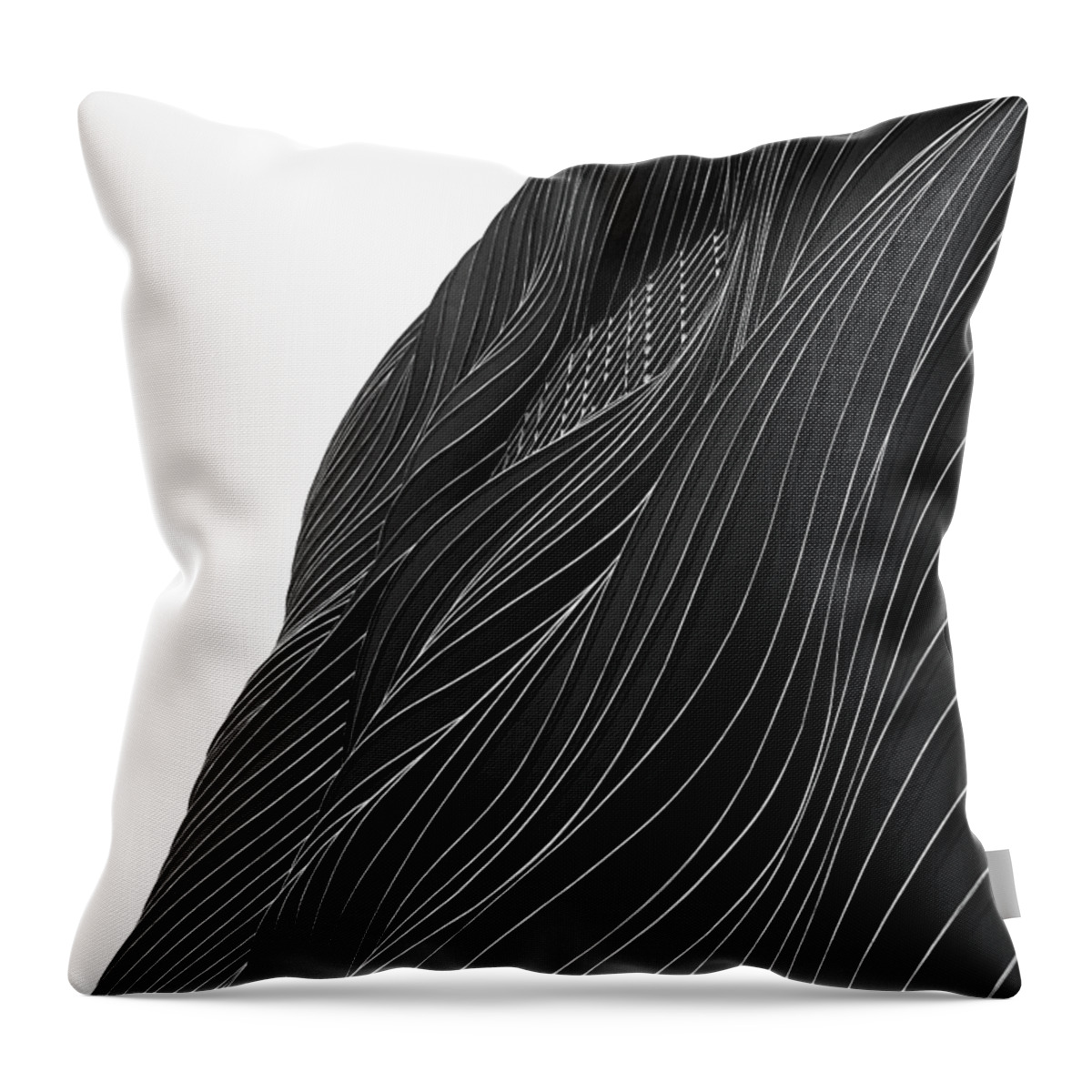 B&w Throw Pillow featuring the photograph Waves of Black and White by Christi Kraft