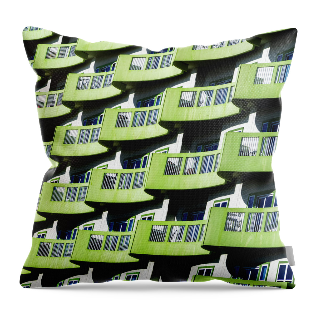 Abstract Throw Pillow featuring the photograph Waves Of Green by Mike Schaffner