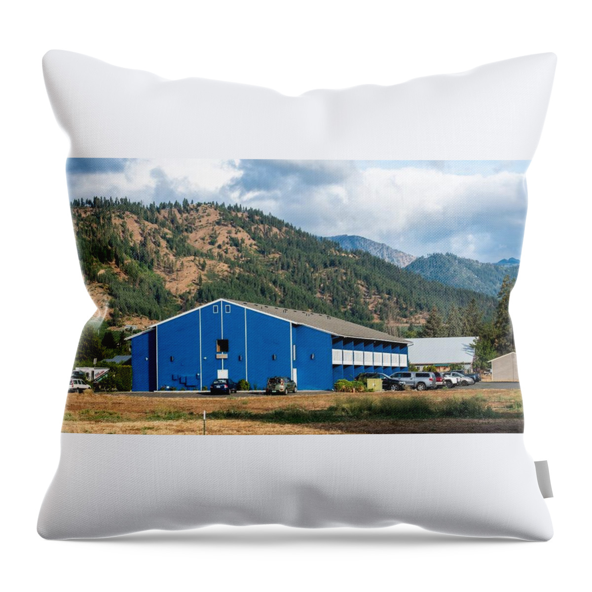 Wedge Mountain Inn And Foothills Throw Pillow featuring the photograph Wedge Mountain Inn and Foothills by Tom Cochran