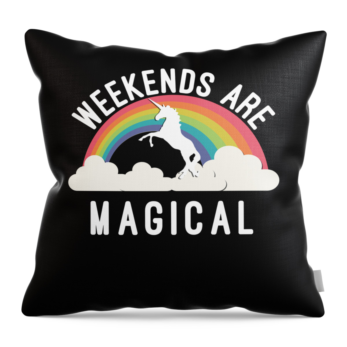 Funny Throw Pillow featuring the digital art Weekends Are Magical by Flippin Sweet Gear