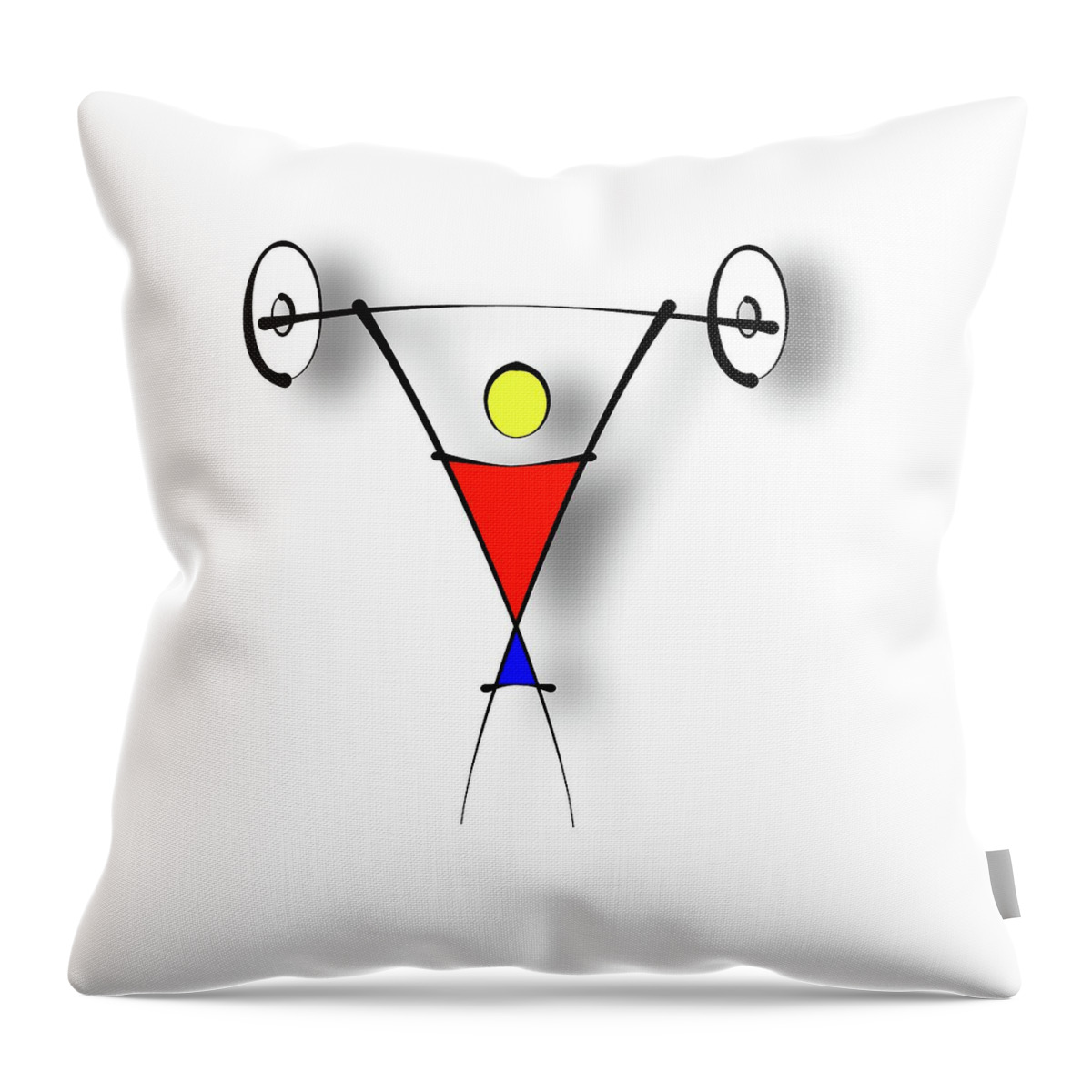 Digital Throw Pillow featuring the digital art Weightlifting by Pal Szeplaky
