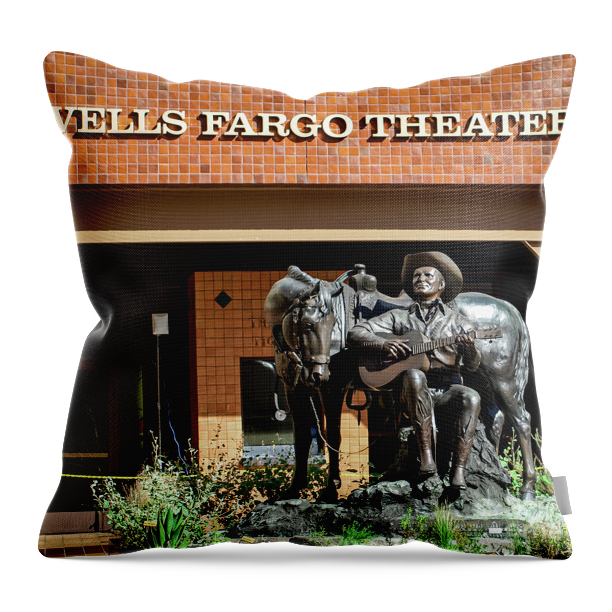 Wells Fargo Theater Throw Pillow featuring the photograph Wells Fargo Theater by Mary Capriole