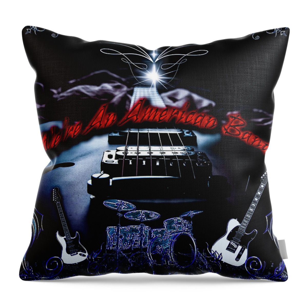 Grand Funk Railroad Throw Pillow featuring the digital art We're An American Band by Michael Damiani