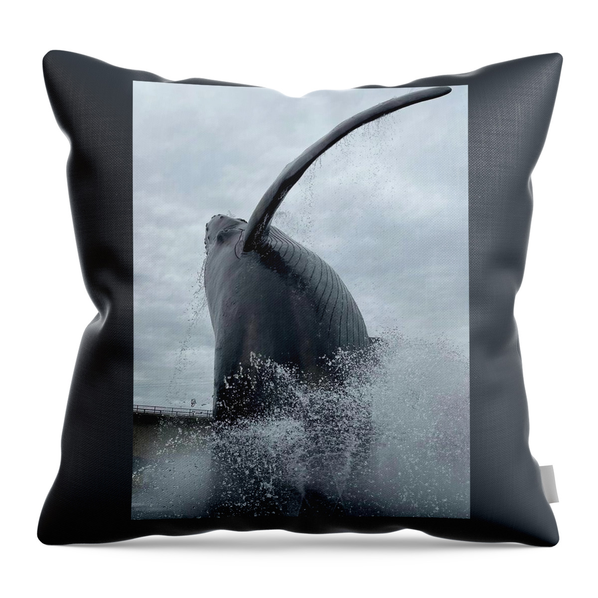 Whale Throw Pillow featuring the photograph Whale Out Of Water by Aaron Martens