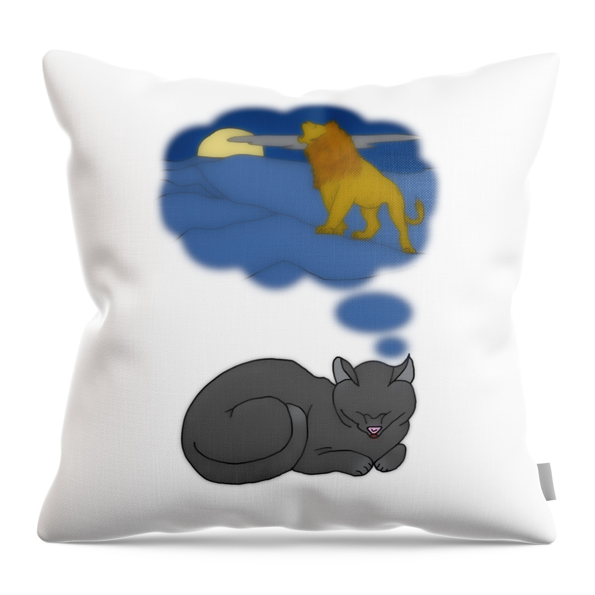 Cat Throw Pillow featuring the digital art When Cats Dream by John Haldane