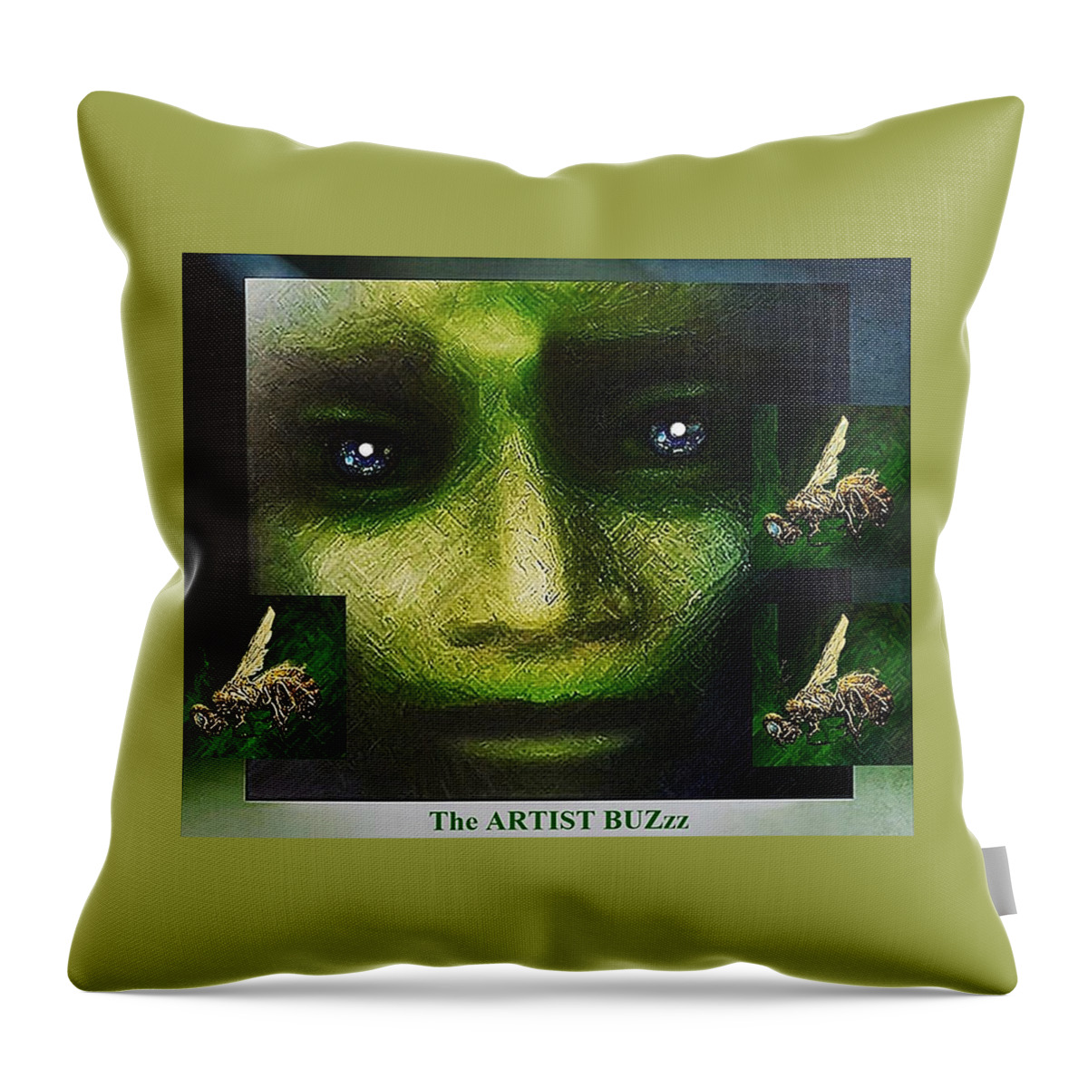 Bee Throw Pillow featuring the mixed media When Bees Die. . . by Hartmut Jager