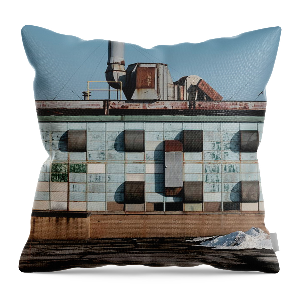 Industrial Throw Pillow featuring the photograph Where Blue Is Made by Kreddible Trout