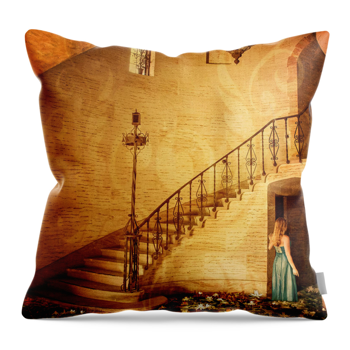 Mansion Throw Pillow featuring the photograph Where the Water Leads by Shara Abel