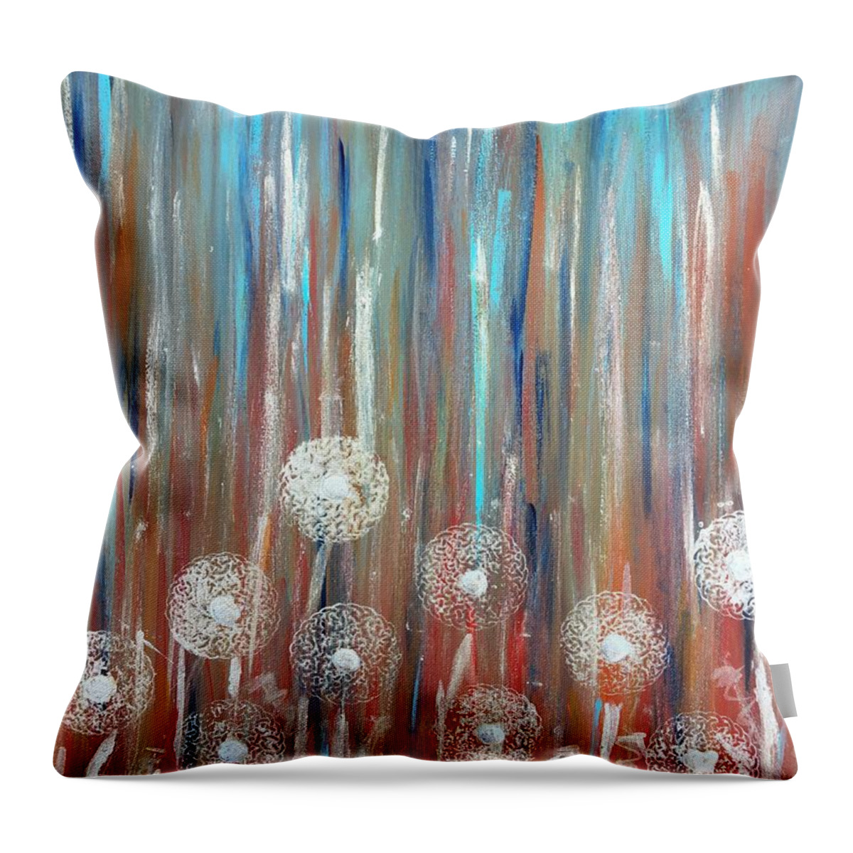 Colors Throw Pillow featuring the painting Whimsy Red by Debora Sanders