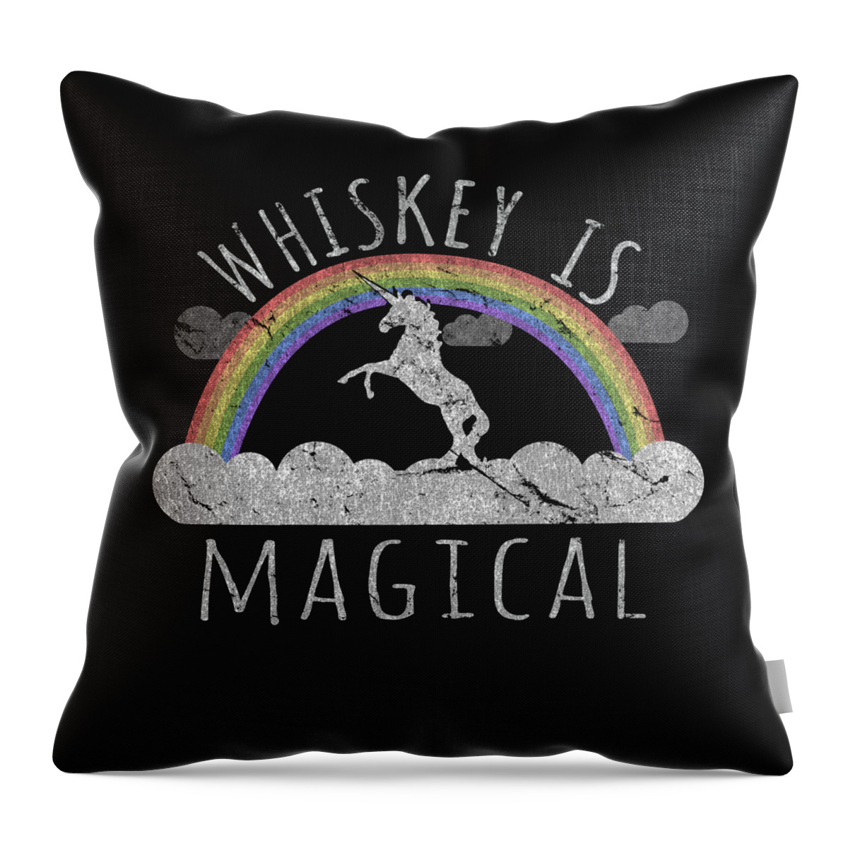 Funny Throw Pillow featuring the digital art Whiskey Is Magical by Flippin Sweet Gear