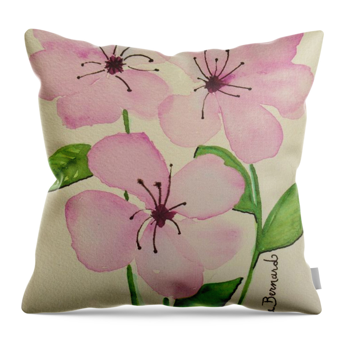 Hushed Hues Throw Pillow featuring the painting Whisper of Pink by Dale Bernard
