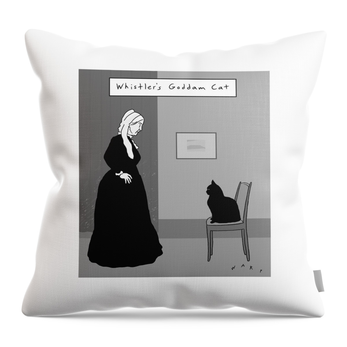 Whistler's Goddam Cat Throw Pillow