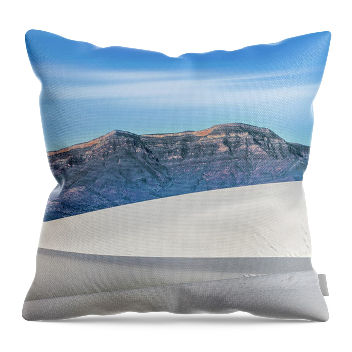 Alamogordo Throw Pillow featuring the photograph White Sands and San Andres Mountains by Jerry Fornarotto