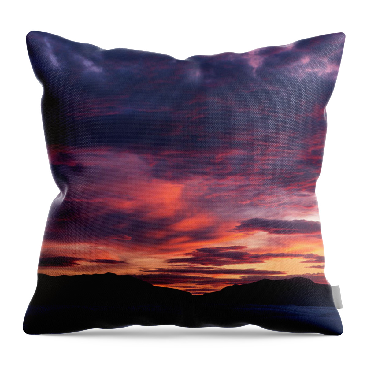 White Sands Throw Pillow featuring the photograph White Sands Sunset by Sandra Bronstein