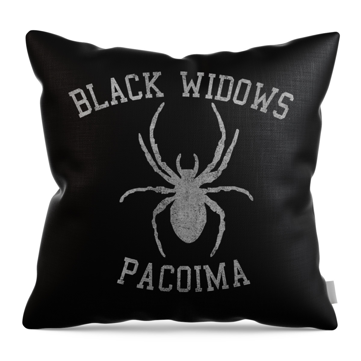 Funny Throw Pillow featuring the digital art Widows Pacoima by Flippin Sweet Gear