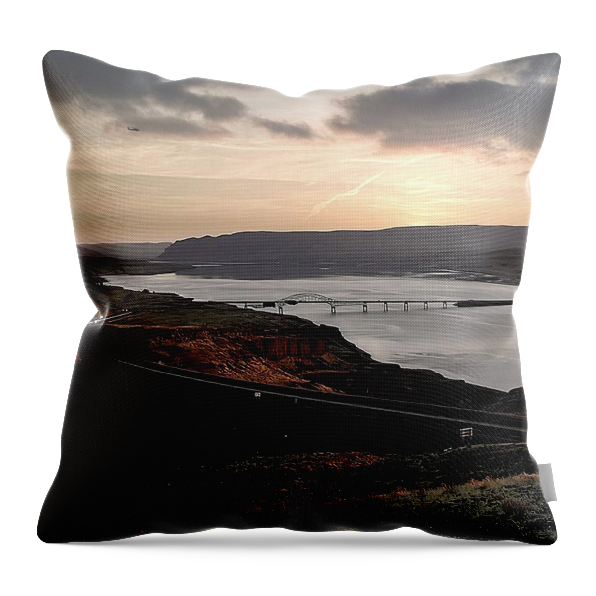 Columbia River Throw Pillow featuring the photograph Wild Horse Lookout - Washington by DArcy Evans