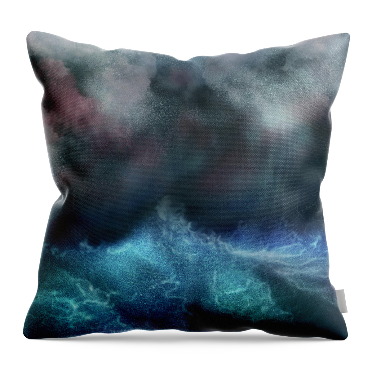 Sea Throw Pillow featuring the digital art Wild Seas by Remy Francis