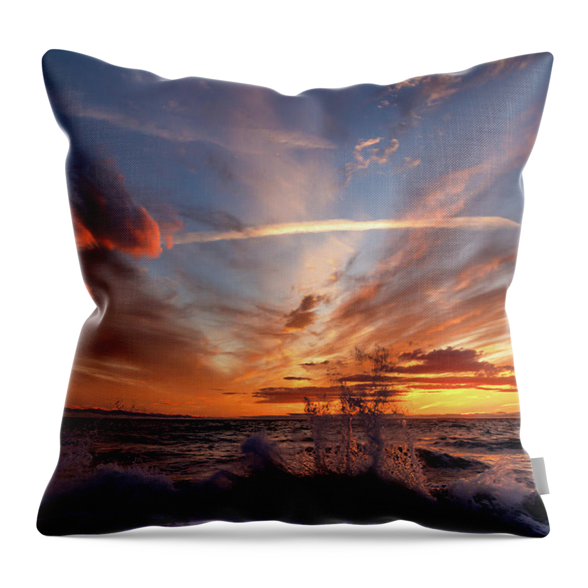 Sunset Throw Pillow featuring the photograph Wild Sunset by Gary Skiff