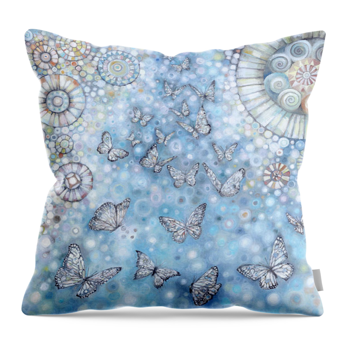 Butterfly Throw Pillow featuring the painting Will of Happiness by Manami Lingerfelt