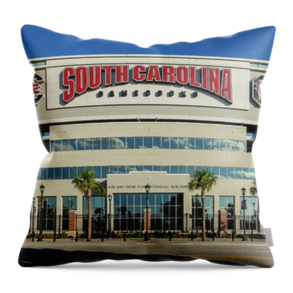 2019 Throw Pillow featuring the photograph Williams-Brice Stadium Panorama by Charles Hite