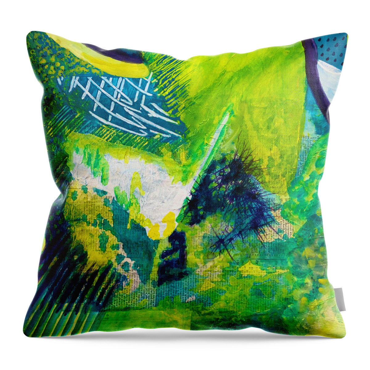  Throw Pillow featuring the painting Willing to Grow by Polly Castor