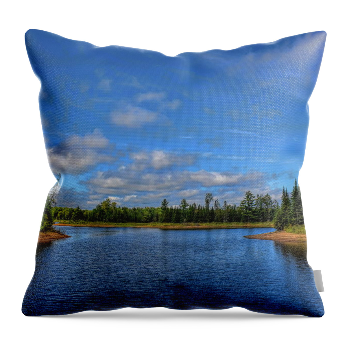 Backwater Throw Pillow featuring the photograph Willow Flowage Back Bay by Dale Kauzlaric