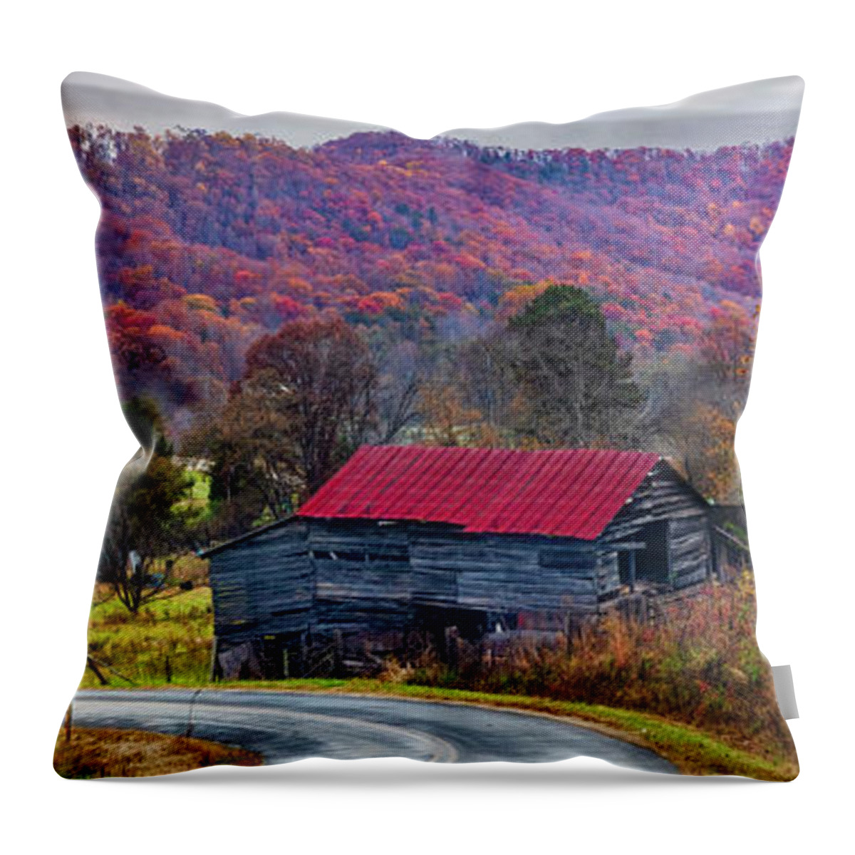 Barns Throw Pillow featuring the photograph Winding Country Roads by Debra and Dave Vanderlaan